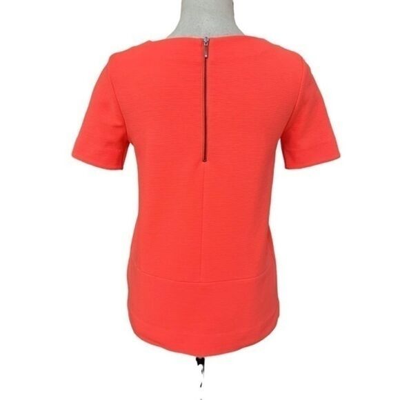 Madewell bright orange textured back zipper stretch top blouse size XS. - Picture 2 of 6
